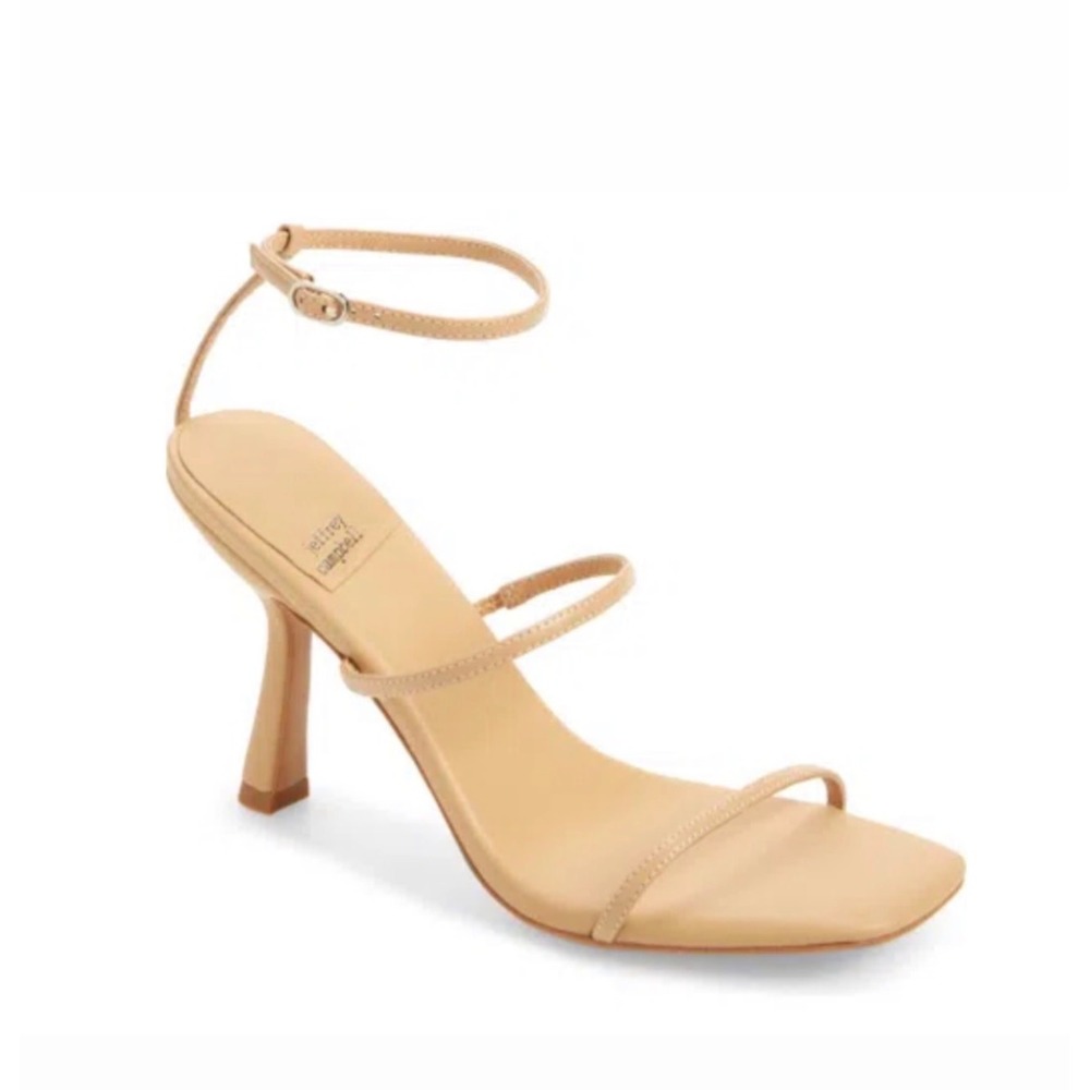 Jeffrey Campbell Monica Ankle Strap Heeled Sandal in Natural‎ Size 8.5